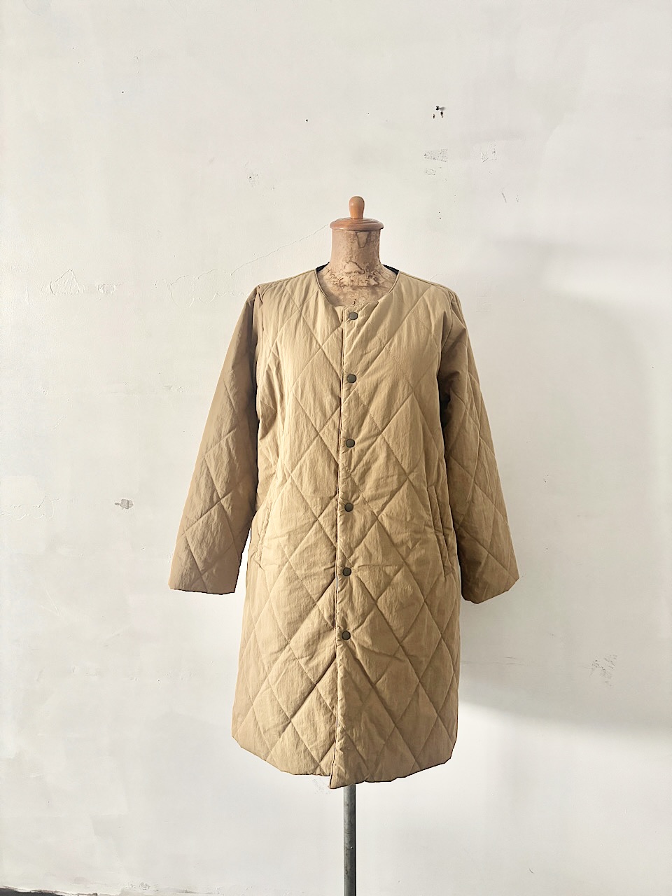 NATURAL LANDRY　綿ナイロン グログラン キルトコート　サイズ2　ベージュ　