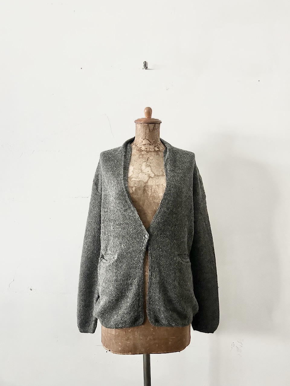 【美品】Hands of creation　アルパカニット　カーディガン　グレー　　サイズF　