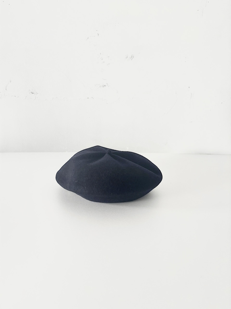 【未使用】　mature ha.　BERET top gather　ウールベレー帽　ネイビー  