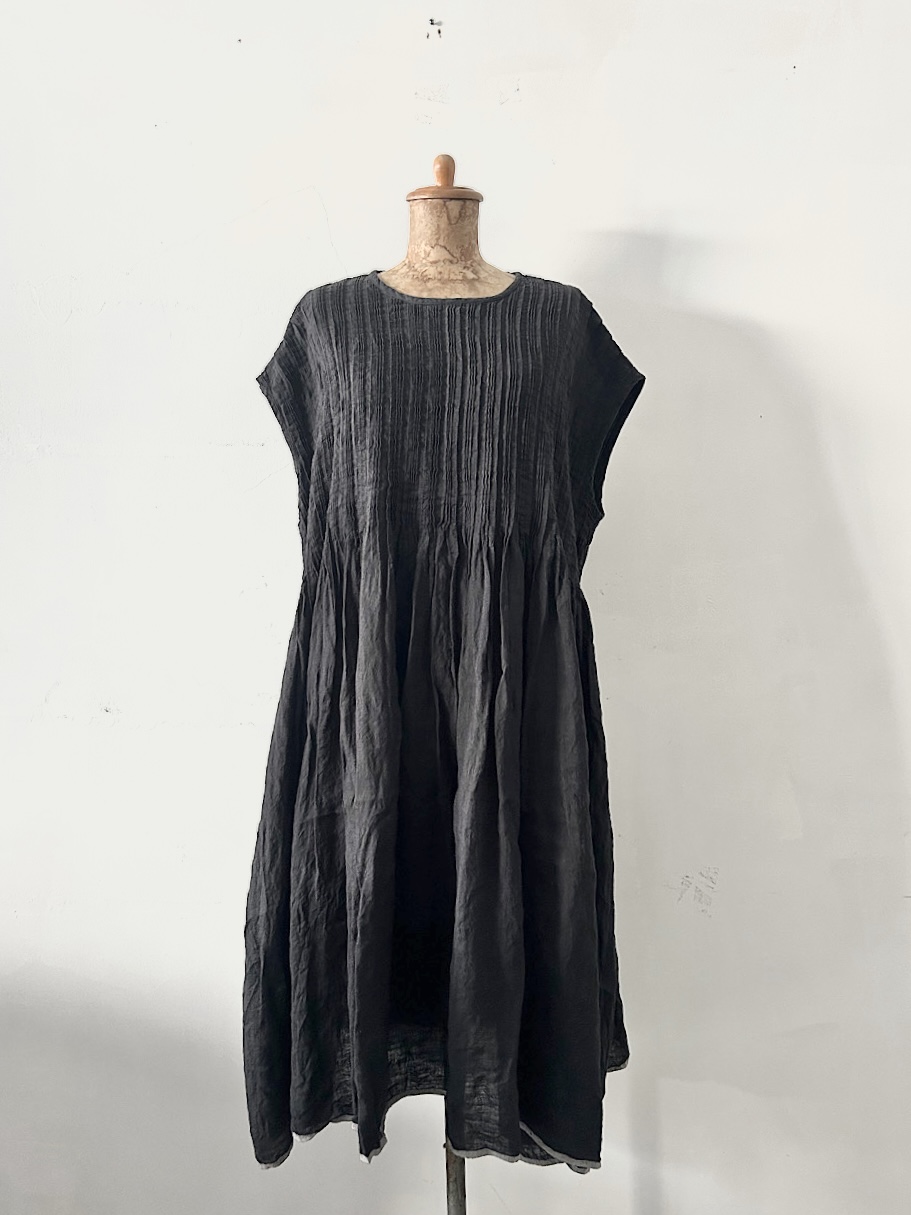 【美品】maison de soil　 80’S HANDWOVEN LINEN PLAIN WITH SELVAGE  プルオーバードレス