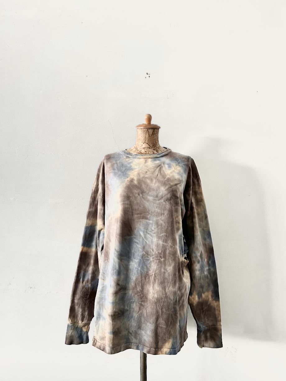 6 ROKU　DOUBLE SLIT TIE DYE MOTIF PULLOVER　カットソー