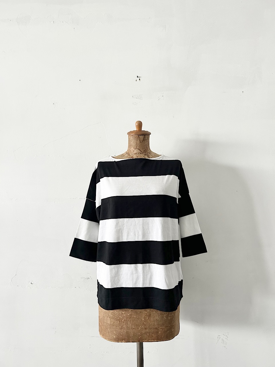 【美品】Hands of creation　半袖　ボーダーカットソー　白黒　コットン　サイズF