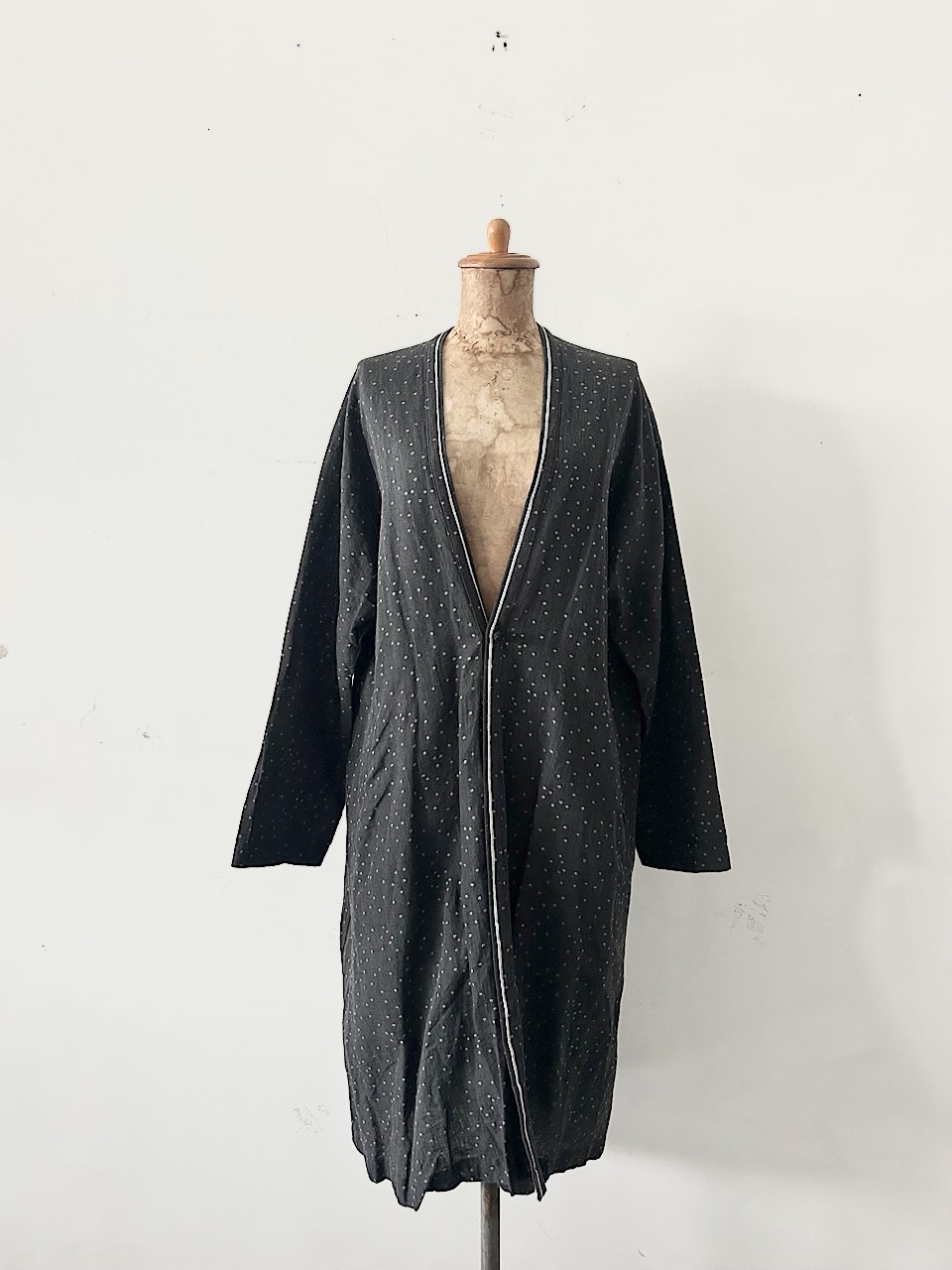 【美品】Pas de calais　ドット柄　コットンリネン　羽織　コート　