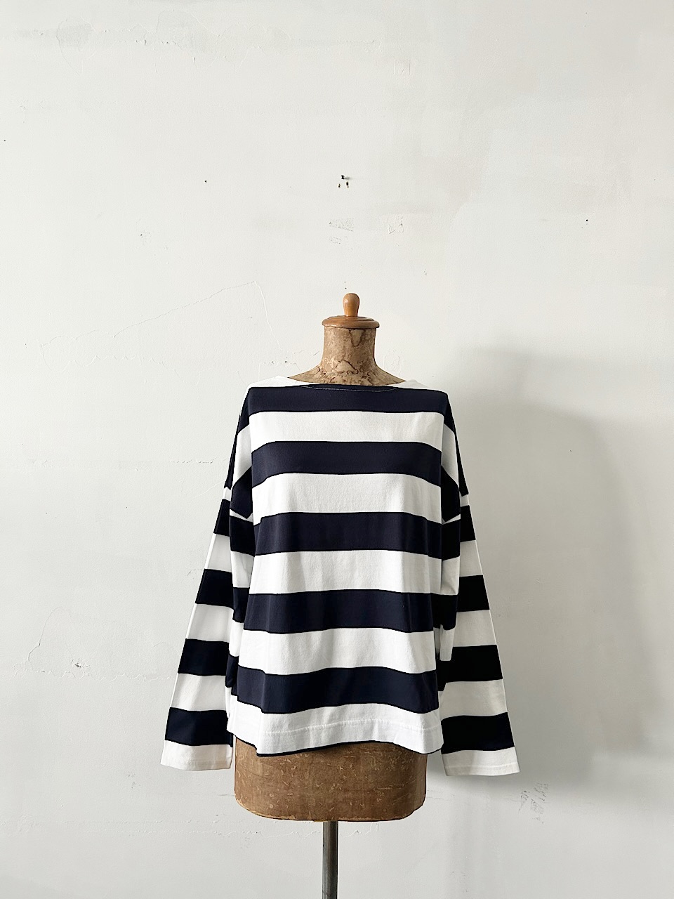 【美品】Hands of creation　長袖　ボーダーカットソー　白ネイビー　コットン　サイズF