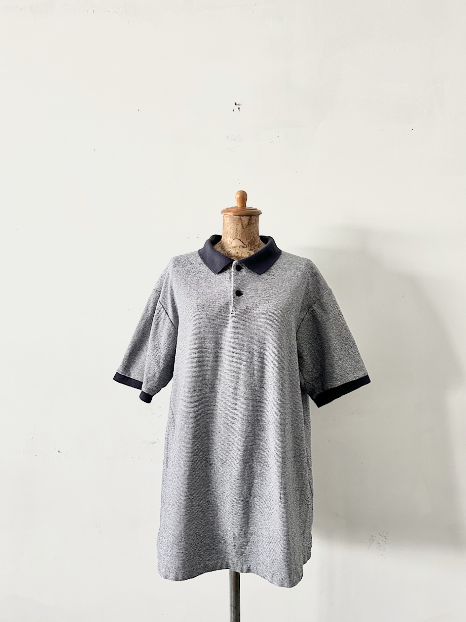 【Men's】YAECA STOCK POLO SHIRTS　ネイビーボーダー