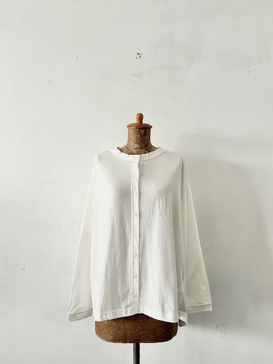 【美品】harmonie　Organic Cotton天竺 裾フレアカーディガン