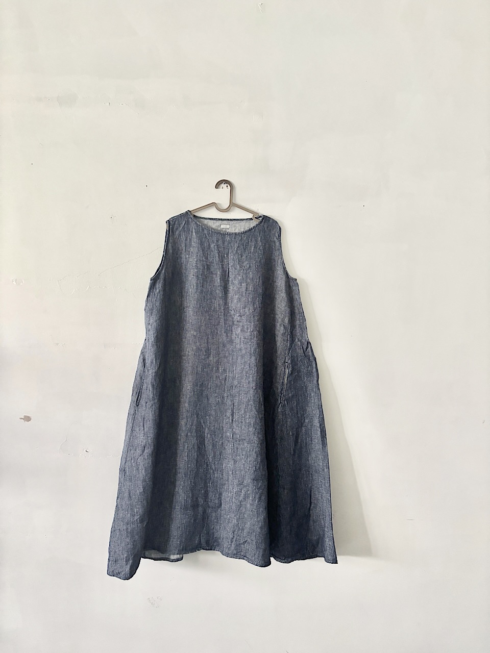 【美品】ichi　シャンブレー　ワンピース　リネン　