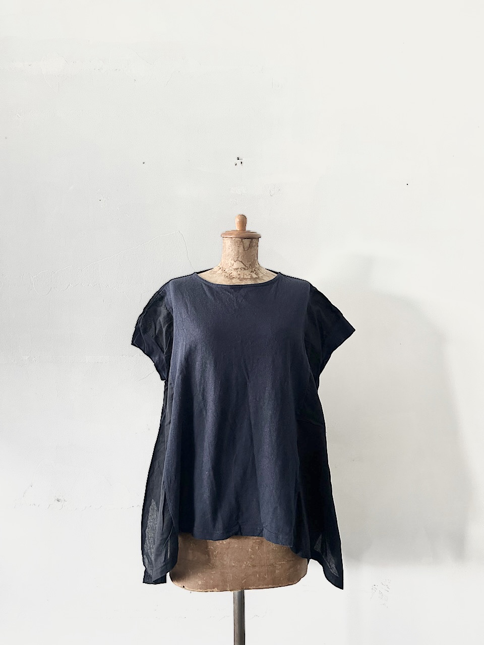 【美品】NARU　異素材切替カットソー　サイズ１　コットン