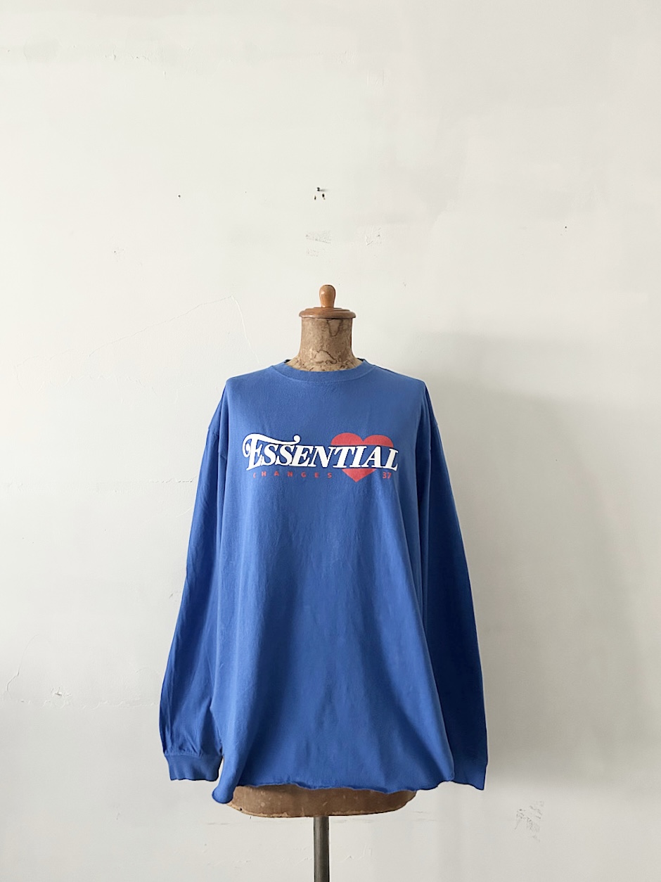 kha:ki　コットン天竺　ラウンドヘム長袖プリントTシャツ
