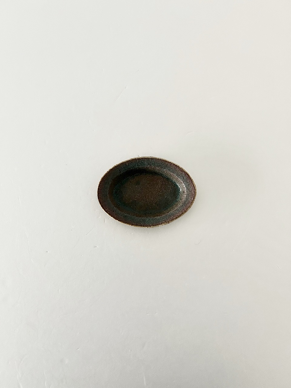 【美品】藤原純　ミニ　オーバル　楕円皿