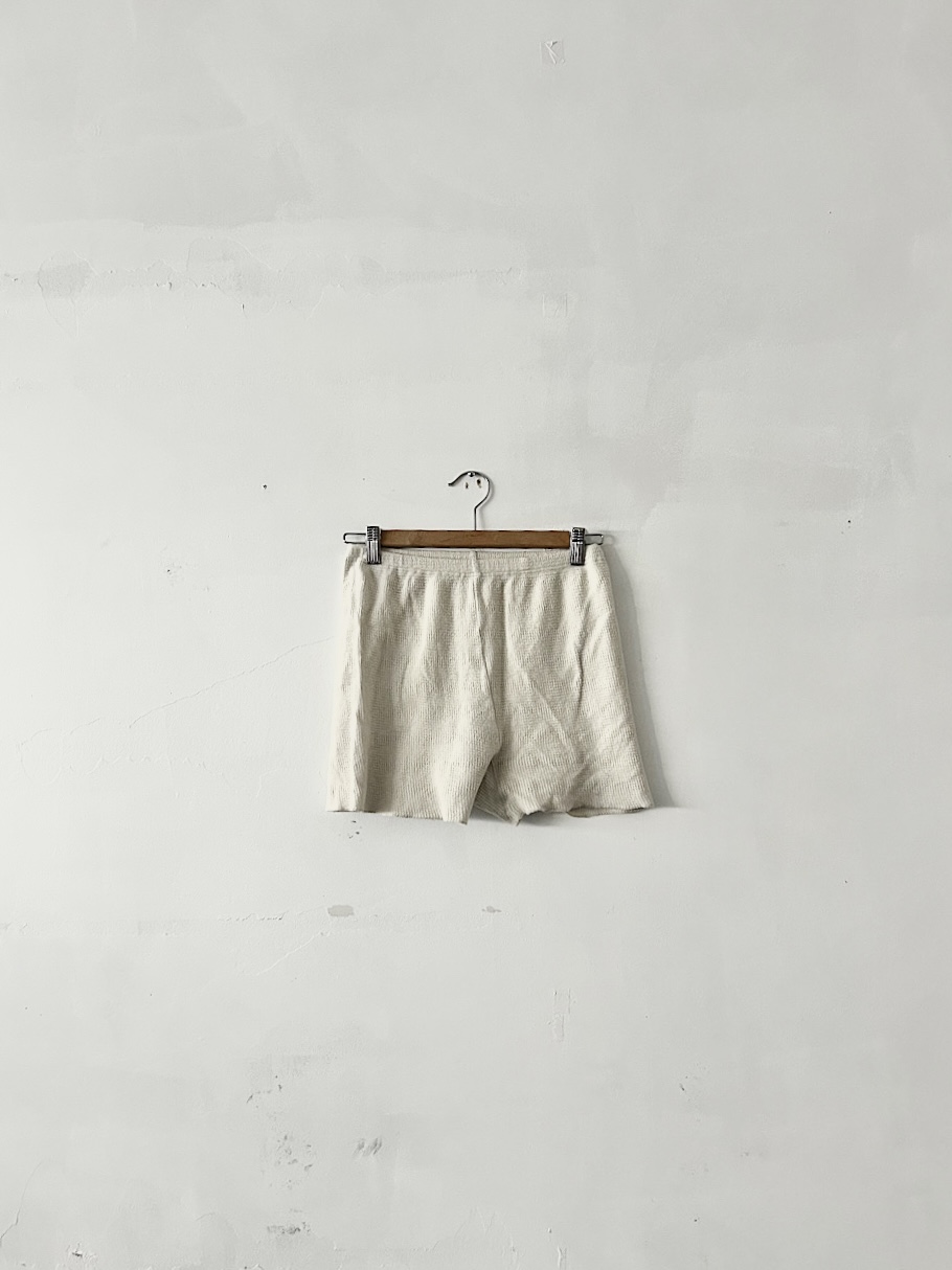OLDMAN'S TAILOR　コットンカシミヤ　ワッフルショーツ　アイボリー 