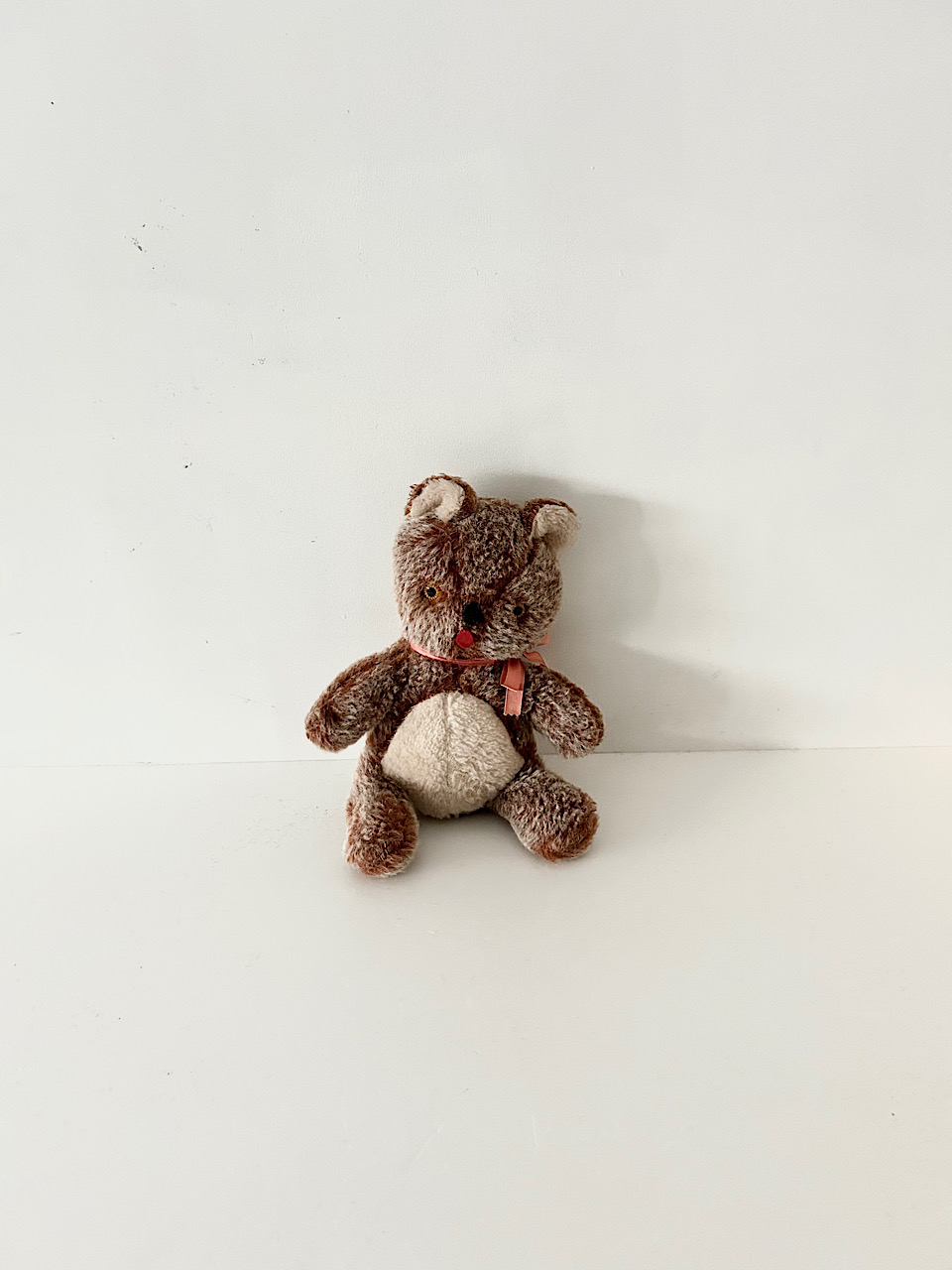【Vintage】ぬいぐるみ　ベア　ピンクリボン　鈴　③