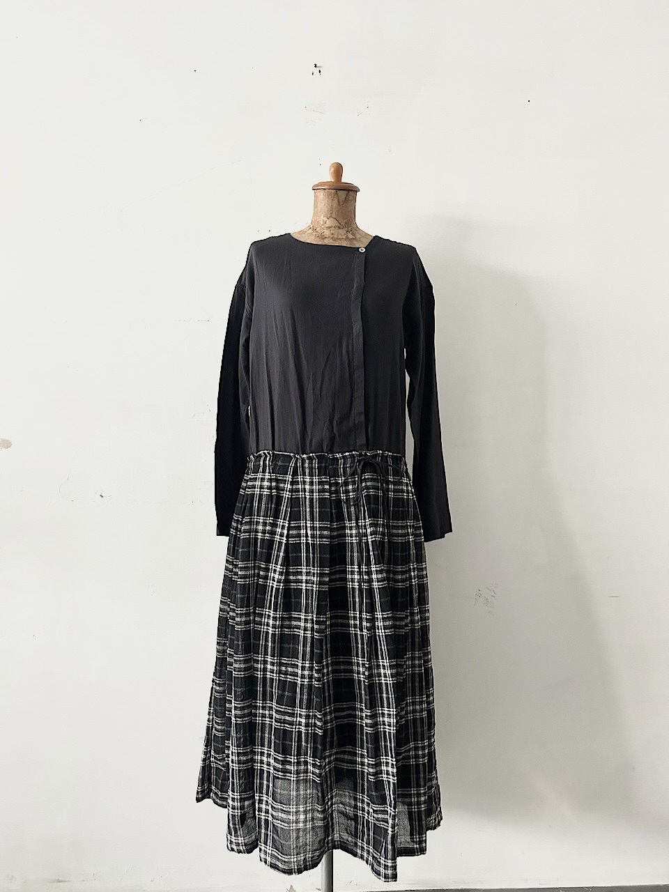 UNIVERSAL TISSU　コットンウール　切替ワンピース　