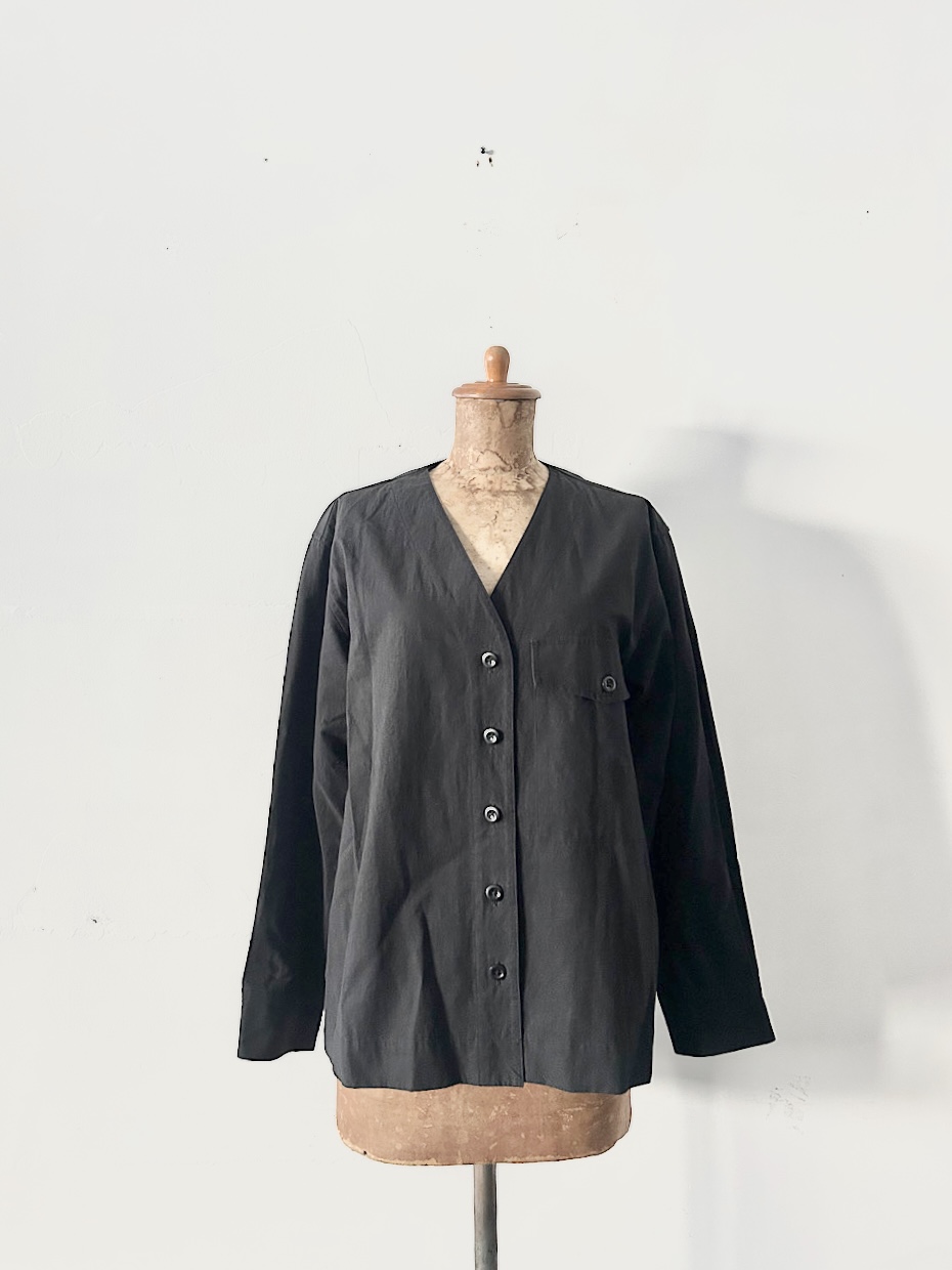 【美品】MHL　ノーカラー　シャツジャケット　2022SS 　サイズ1