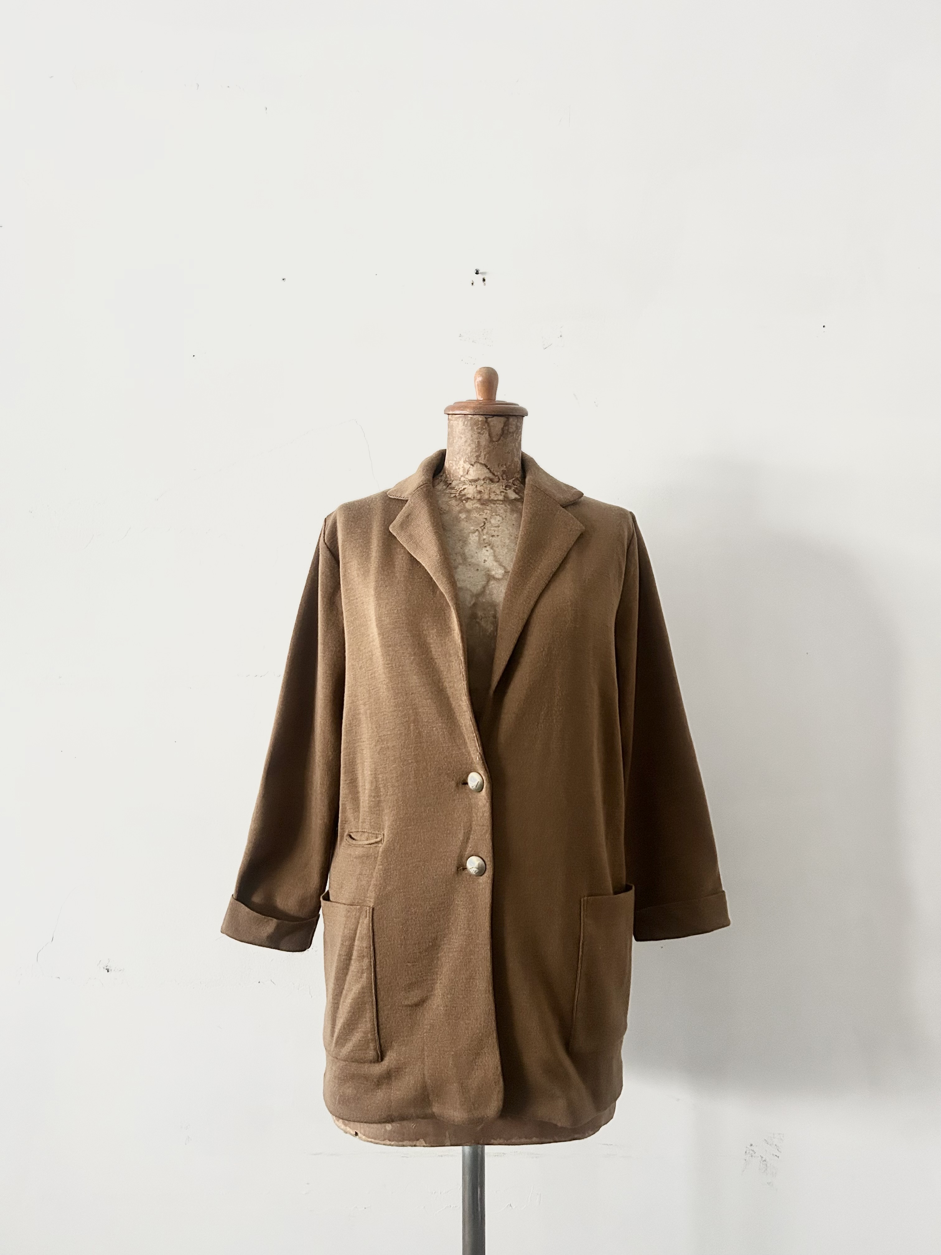 Porter des boutons　ウール　カーディガン　茶　