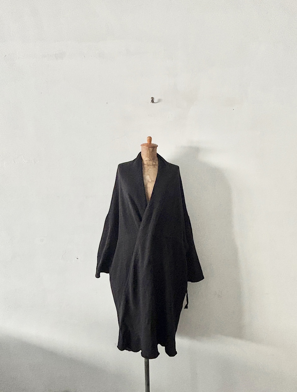 MidiUmi　コットン　裏起毛　羽織　コート　黒　