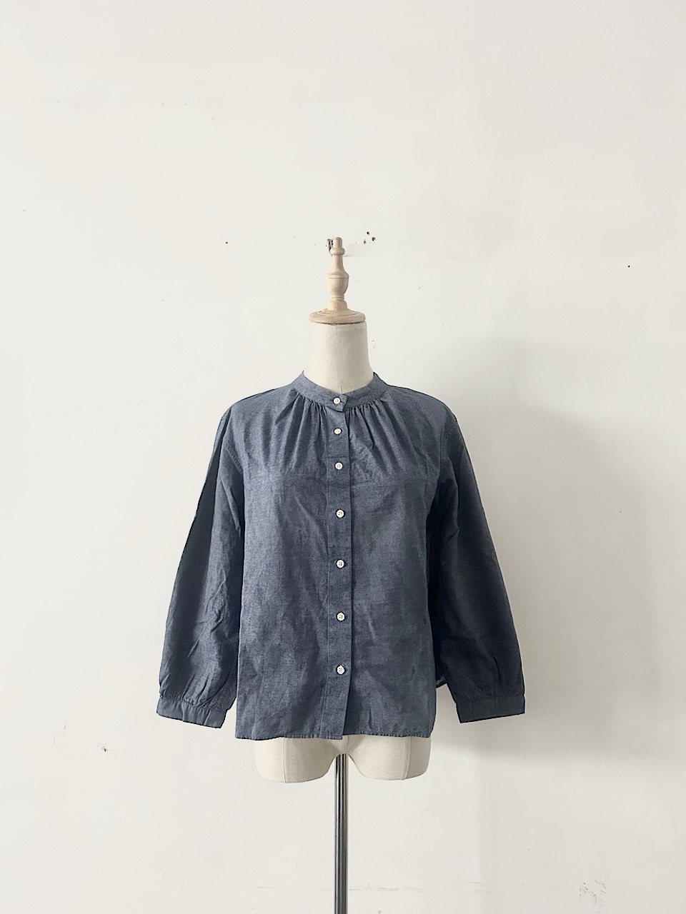 【美品】FANEUIL バンドカラーシャツ