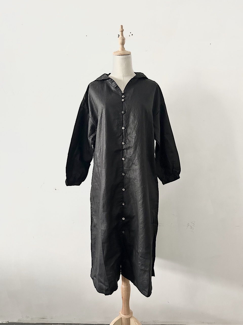 【未使用】Gauze# リネンオイルコーティング セーラーカラーワンピース