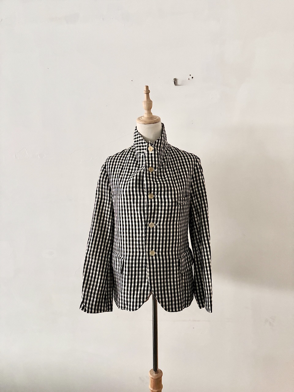 【美品】R&D.M.Co- オールドマンズテーラー ギンガムチェック ジャケット 綿絹