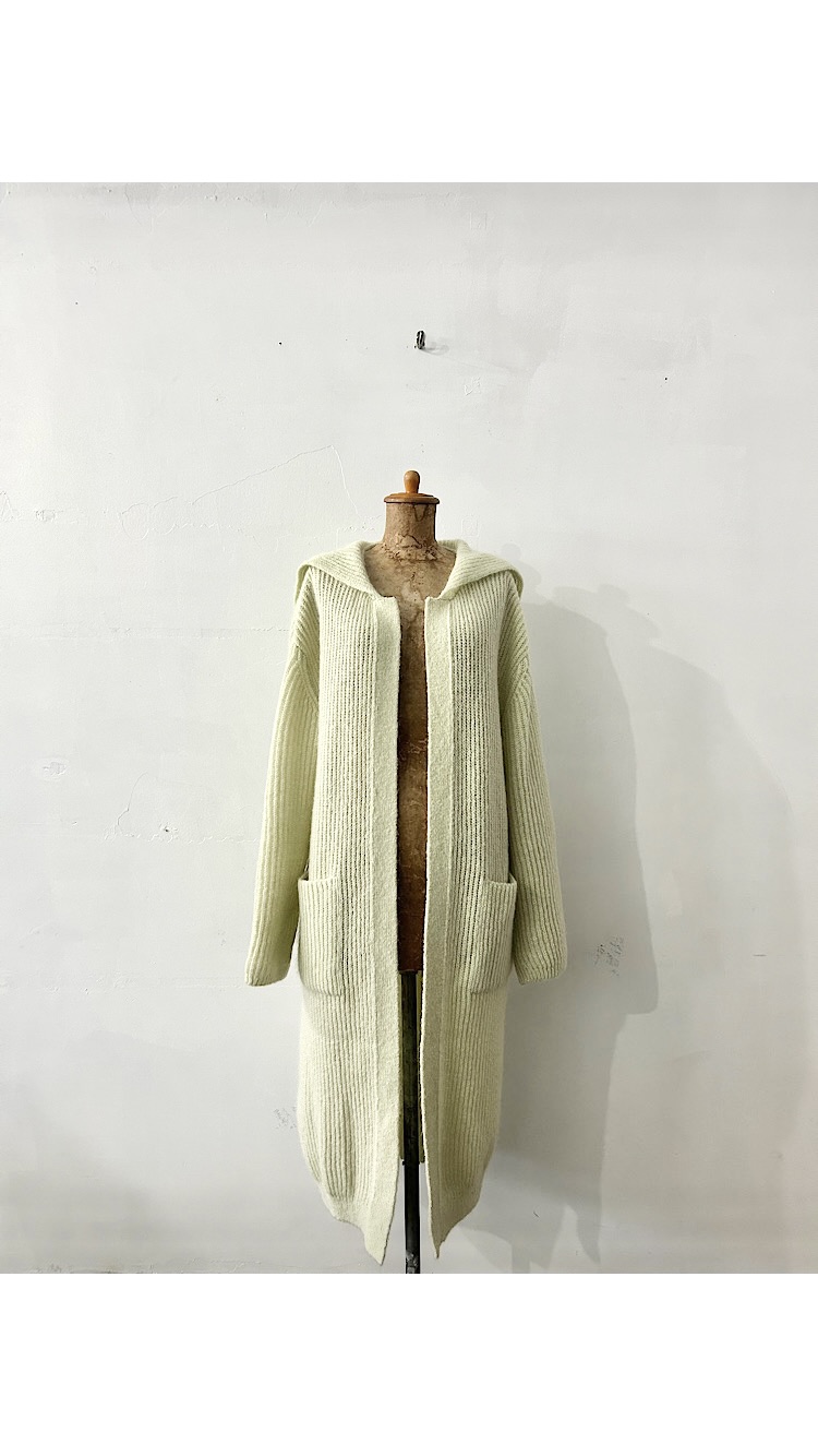 【美品】NE QUITTEZ PAS モヘヤロングカーディガン ニット 前開きトッパー ベージュ  
