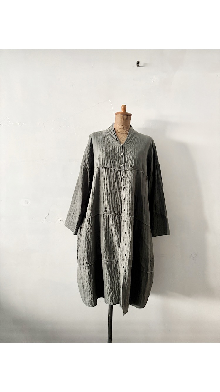 Babaghuri 　インド綿　前開き　ワンピース　カディコットン  