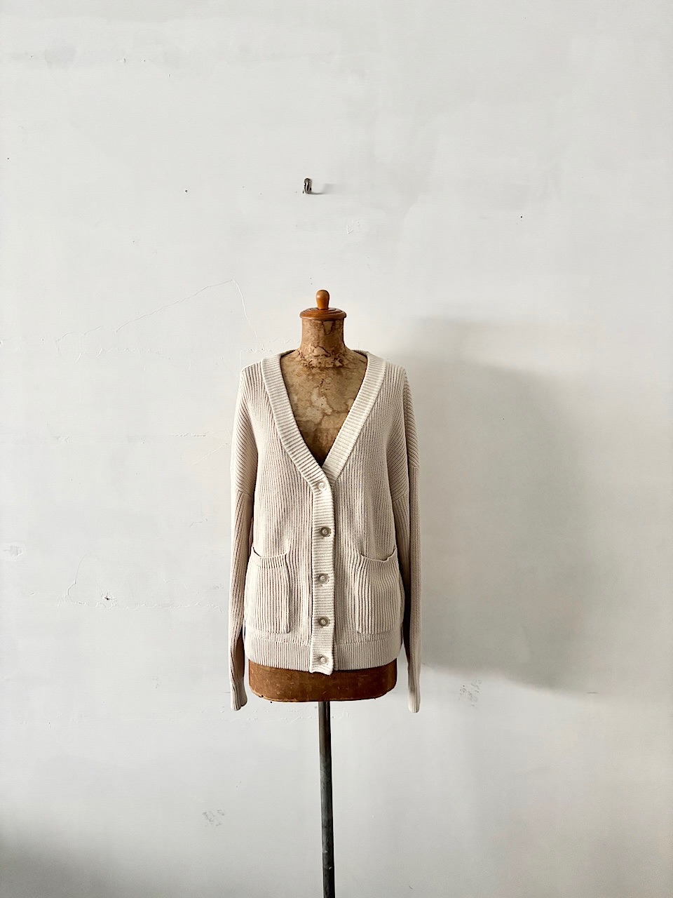【美品】AYAKO KOSUGE 　Cotton Knit Cardigan　アイスベージュ　サイズS