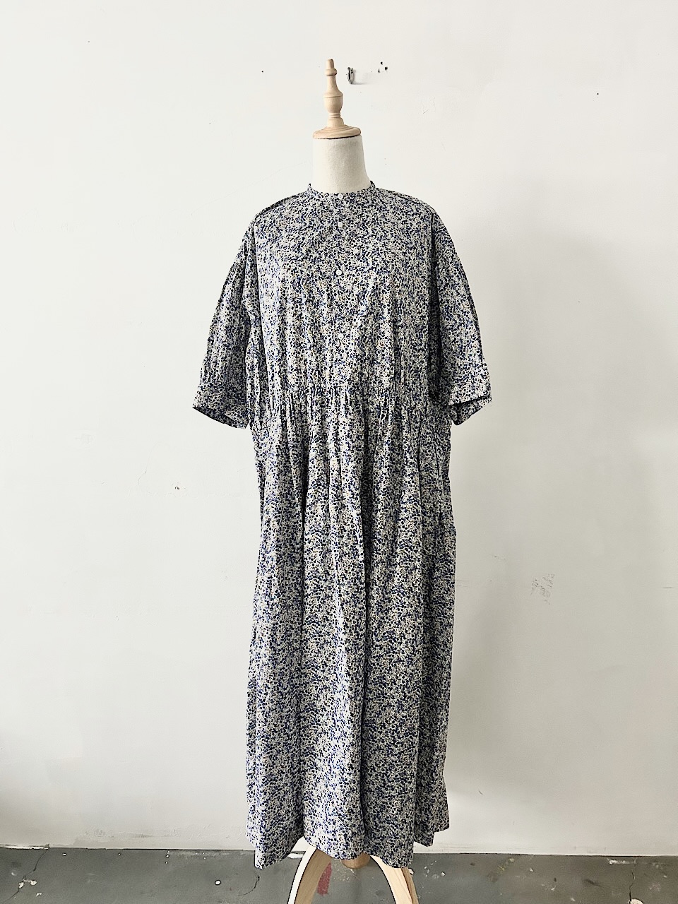 【美品】TOUJOURS 花柄ワンピース ブルー サイズ２