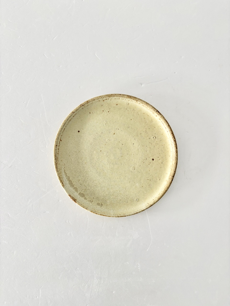 【美品】佐藤敬　プレート7寸　黄粉引　