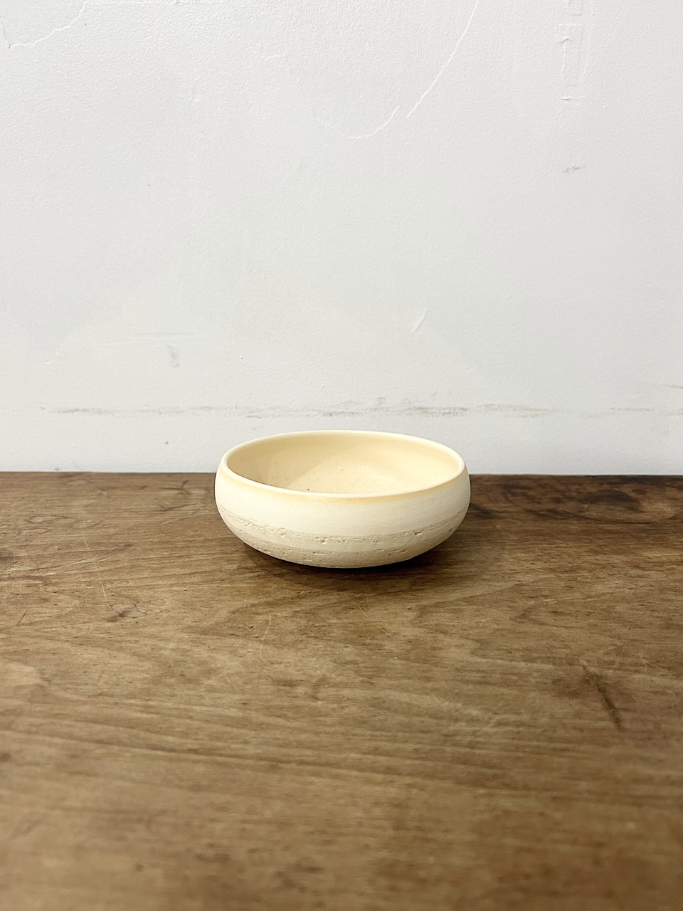【美品】藤居奈菜江　練り込み 鉢　アイボリー　11cm　②