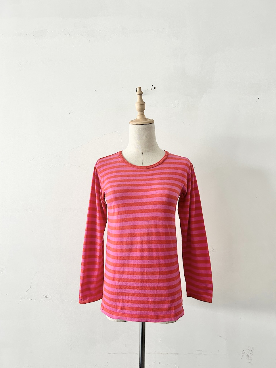 【kids】marimekko ボーダーカットソー  赤ピンク 