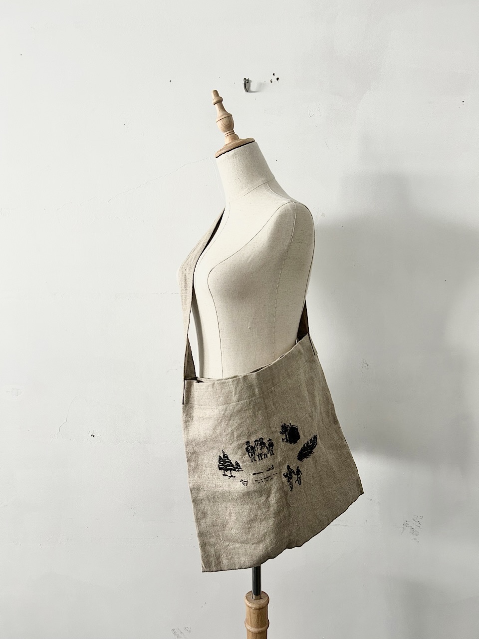 【未使用】R&D.M.Co- OLDMAN'S TAILOR　GOOD OLD DAYS　リネンショルダーバッグ