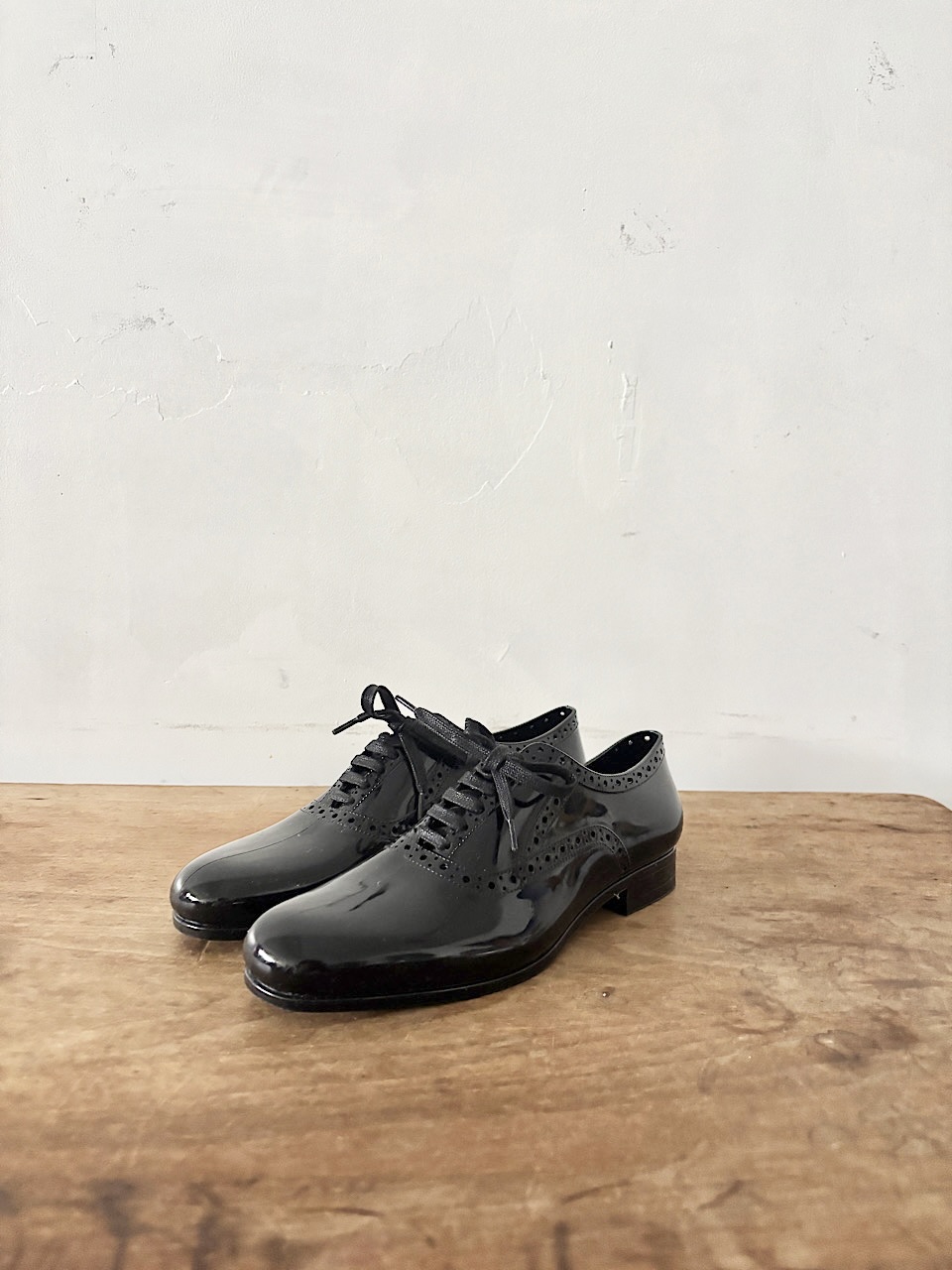【美品】HENRY & HENRY ヘンリーアンドヘンリー ウィングチップ レインシューズ 37 ブラック 箱付き