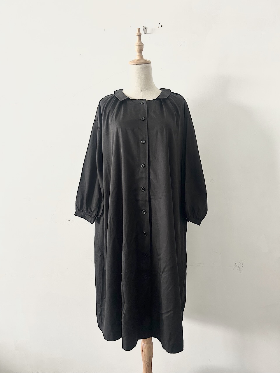 【美品】ina テンセル コットン ギャザー シャツ ワンピース