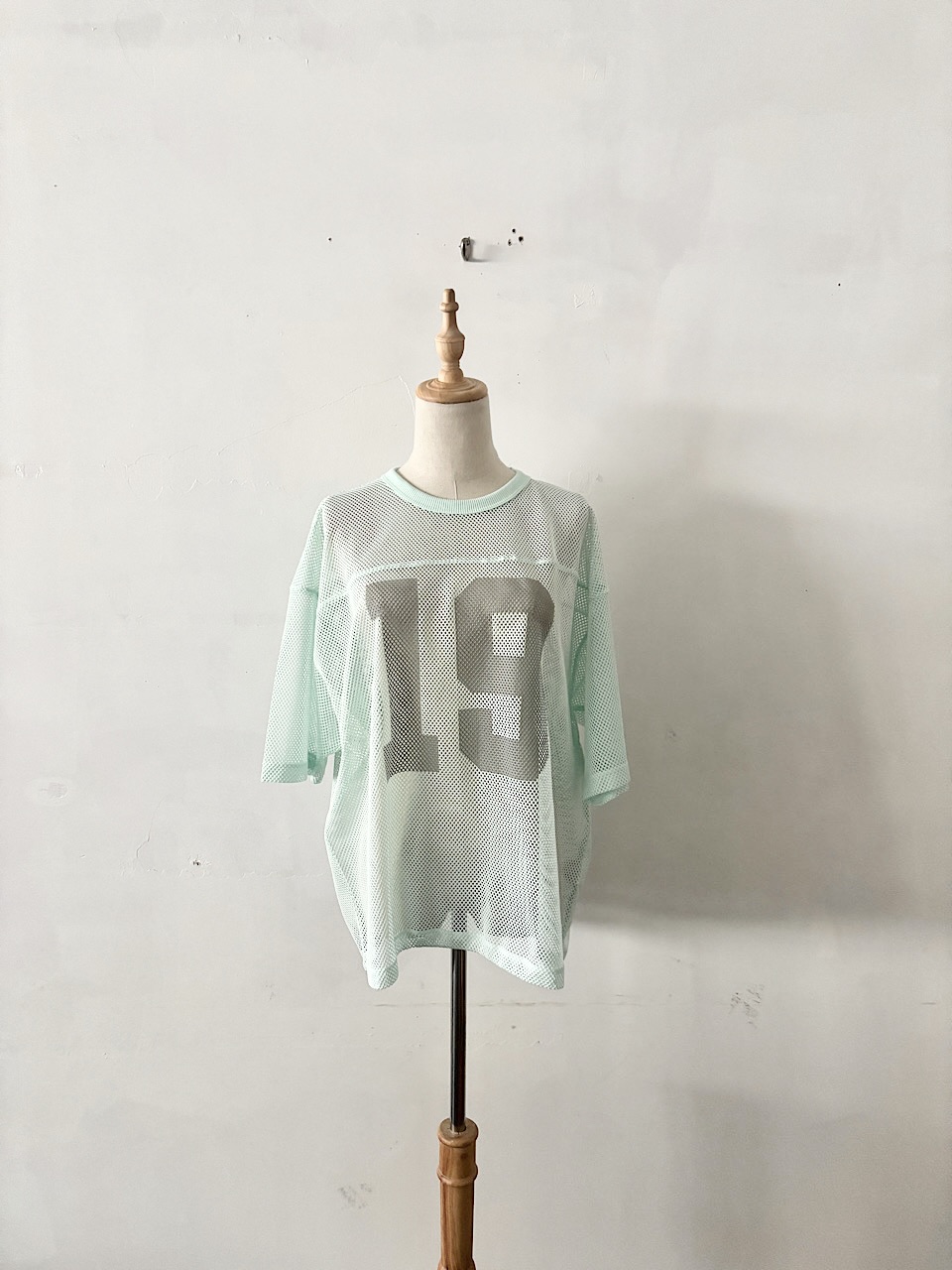 【美品】ビームス BEAMS メッシュ ナンバリング ゲームシャツ ミントグリーン M