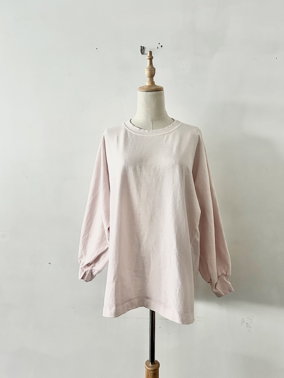 YLEVE バルーンスリーブ ロングTシャツ ピンク