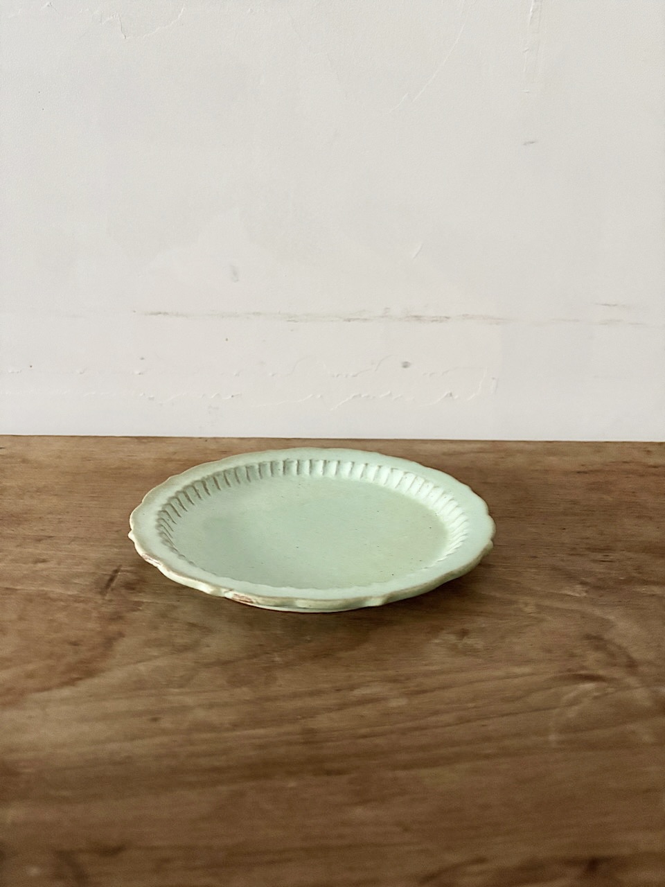 【美品】マルヤマウエア ターコイズ 6.5皿 リム皿 中皿 19.5cm ②