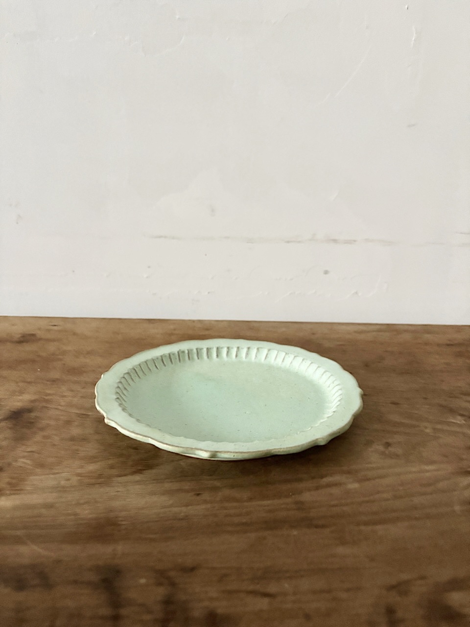 【美品】マルヤマウエア ターコイズ 6.5皿 リム皿 中皿 19.5cm ①