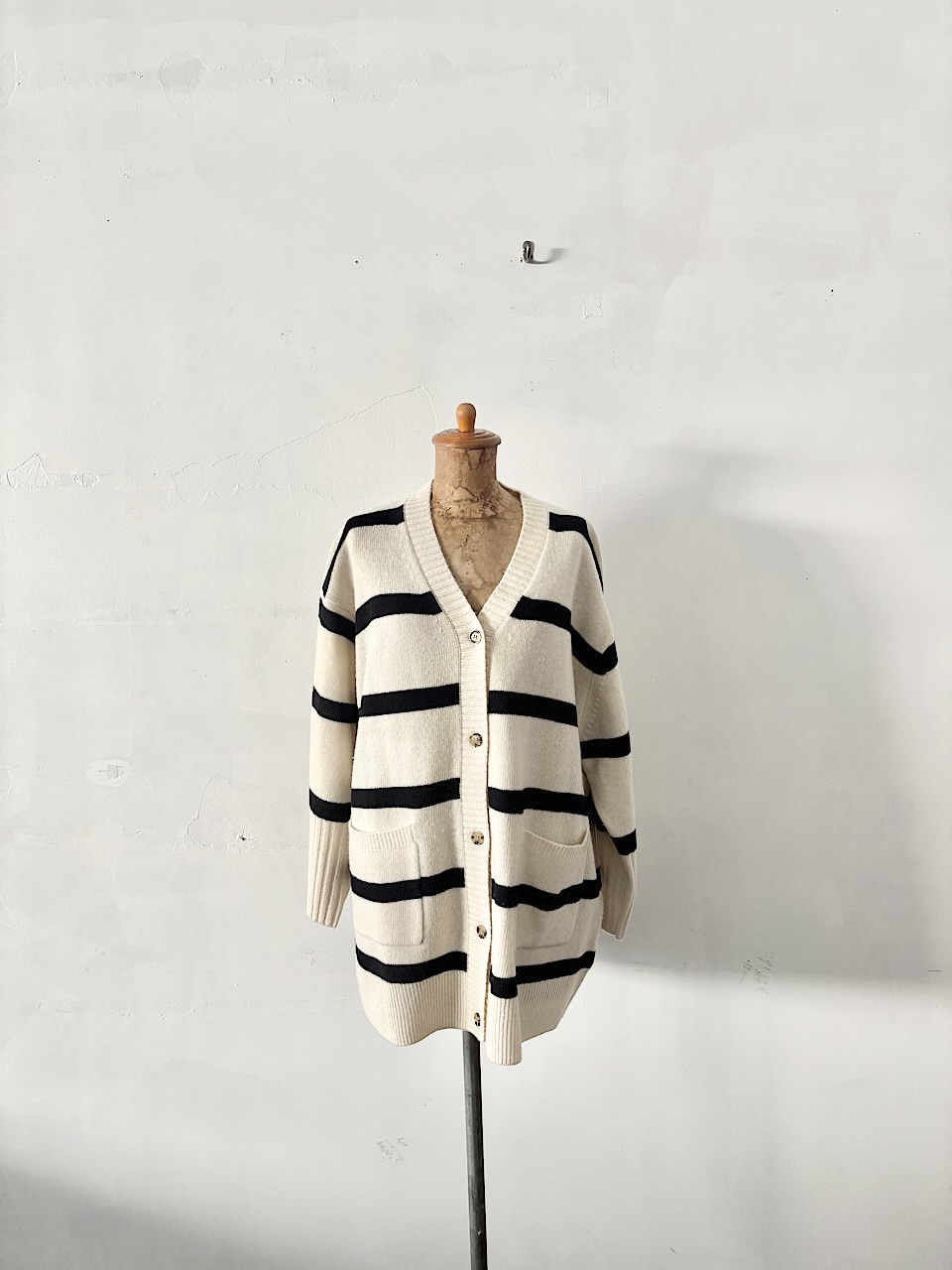 SHIPS any　AQUA ウールカシミヤ ミックス Vネック ニット カーディガン　