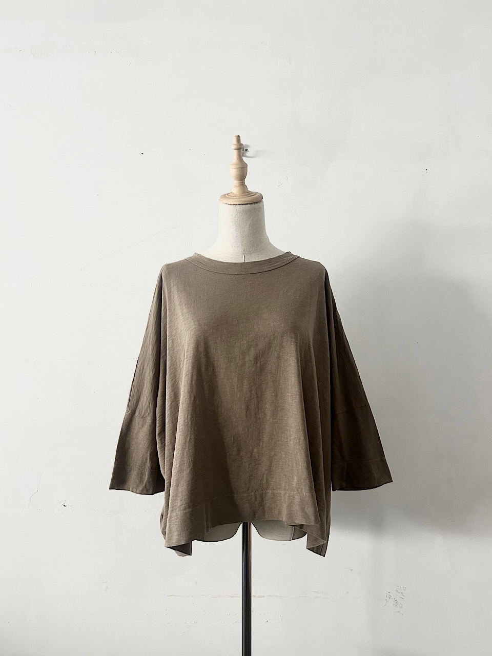 【美品】45R　BIG T-SHIRT　モカ　コットン　サイズ0