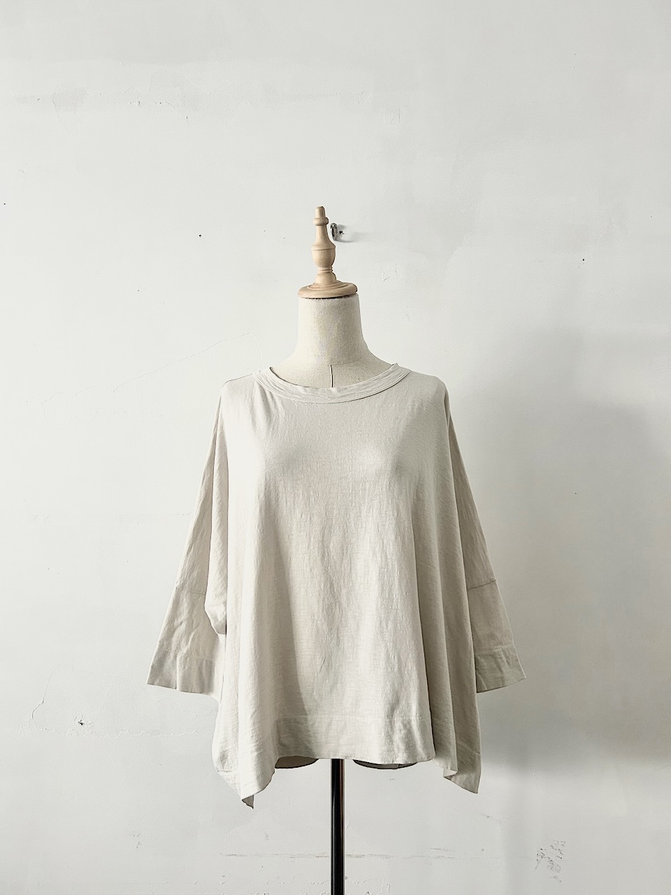 【美品】45R　BIG T-SHIRT　ホワイトベージュ　コットン　サイズ0
