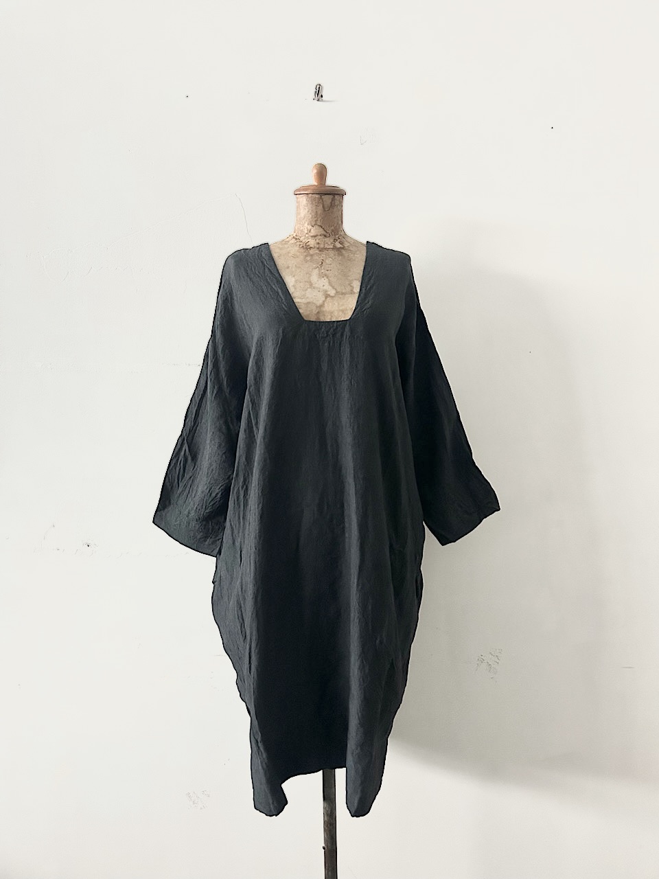 【美品】TOUJOURS   リネンインディゴ ワンピース