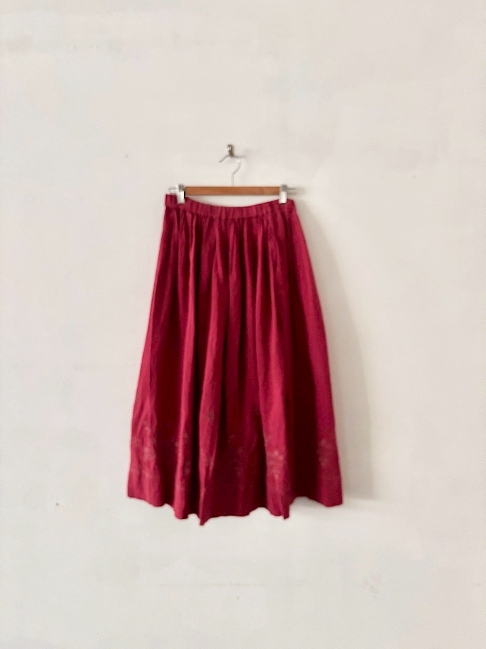 LISETTE リネン 刺繍 ギャザースカート