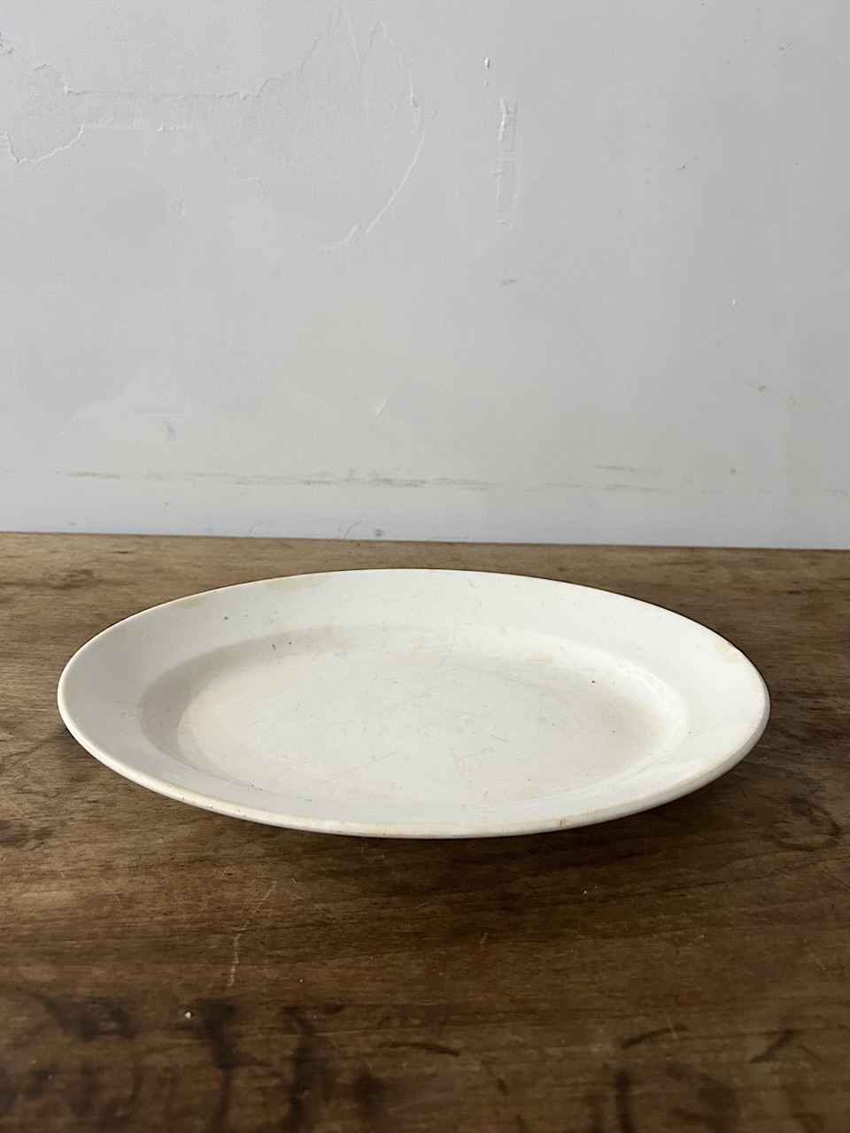 【フランスアンティーク】 白磁 オーバルプレート 大皿 31cm / 蚤の市 ブロカント