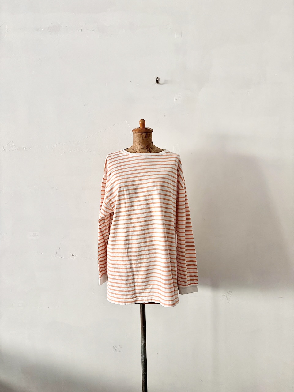 【美品】bulle de savon ビュルデサボン ボーダーカットソー オレンジ・白 F 日本製