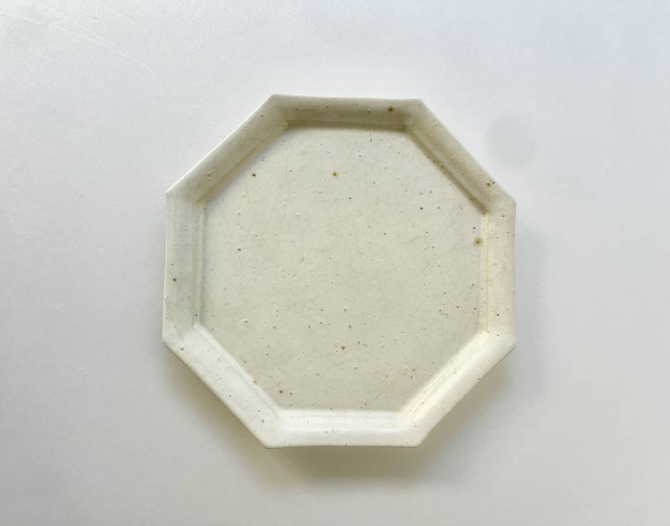 【美品】三宅史家　オクトゴナル　白土　白マット釉