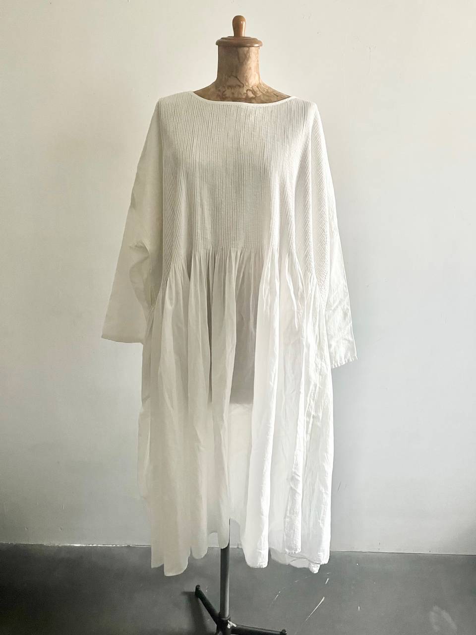 【未使用】maison de soil　80’S Organic Voile plain mini pintuck Pulloverdress　ホワイト