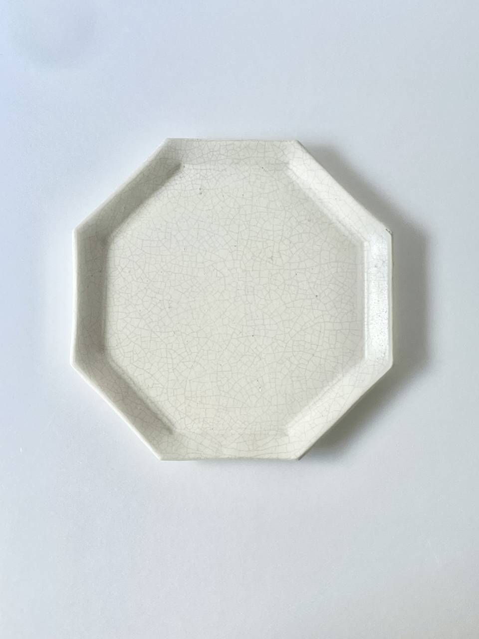 【美品】三宅史家　貫入オクトゴナル　白土　白マット釉