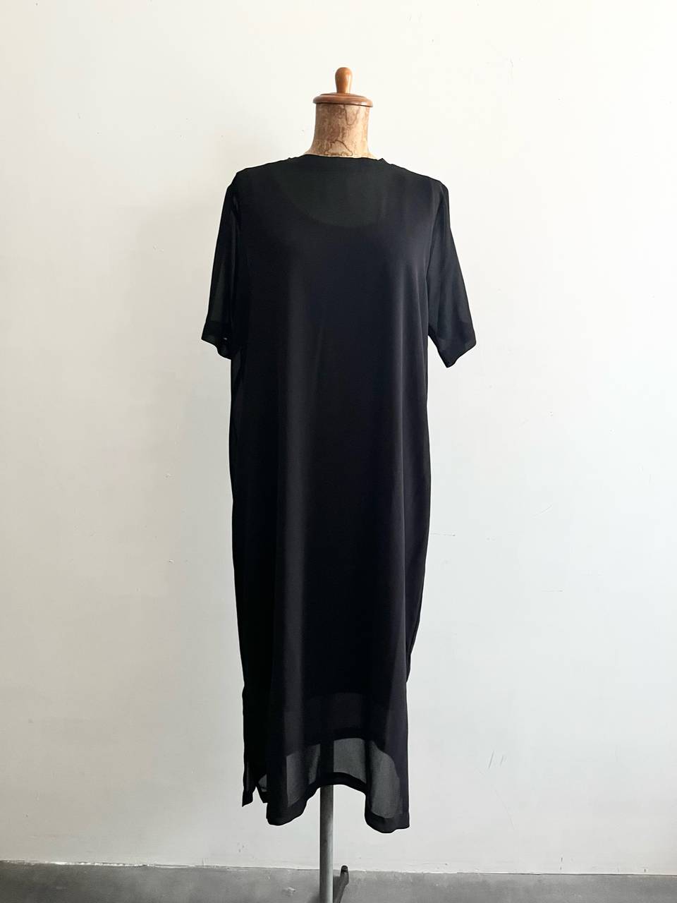【未使用】BEAUTY&YOUTH UNITED ARROWS　シフォンレイヤードＴＥＥワンピース　ブラック