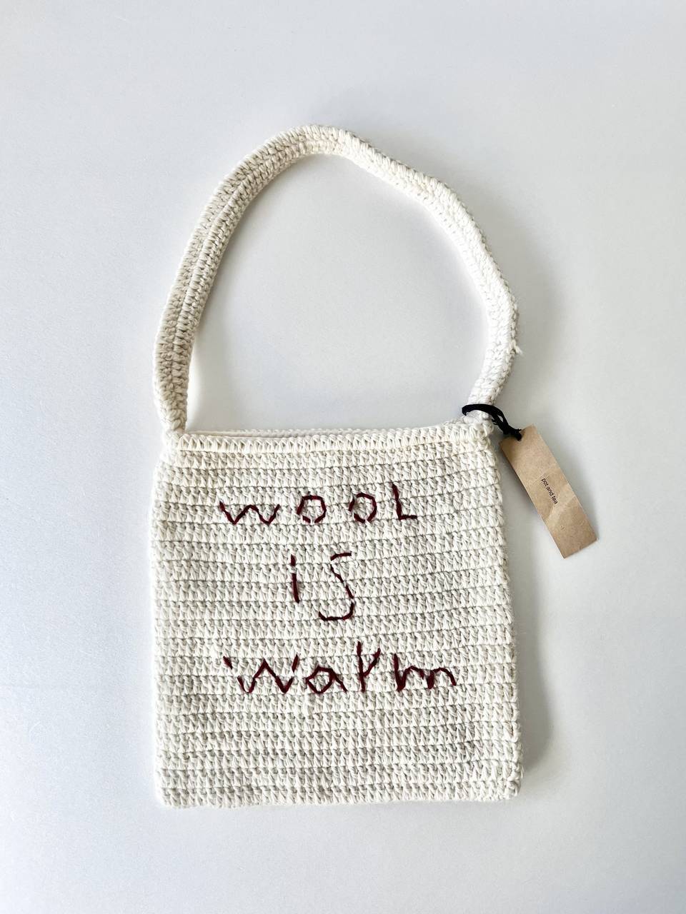 【未使用】pot and tea　ニットバッグ　wool is warm
