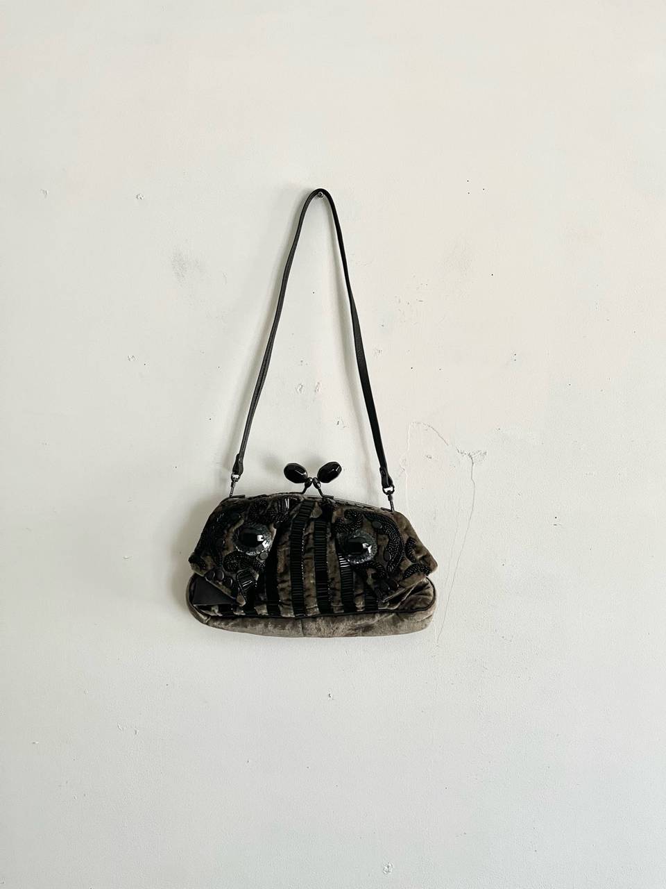 【未使用】JAMIN PUECH　がま口バッグ　ショルダーバッグ　ベロア